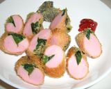 ほうれん草を食べた♪魚肉ソーセージフライ作り方5写真