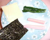 弁当♪魚ニソとほうれん草のチーズのり巻き作り方1写真