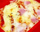 朝食＆ランチ♪レンジdeHMピザ蒸しパン作り方5写真