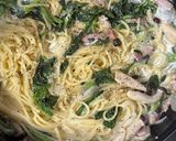 ほうれん草とベーコンのクリームパスタ作り方6写真