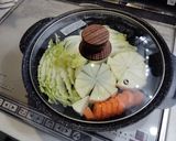 白菜と大根のチーズ入り餅巾着鍋作り方4写真