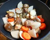 中華風鶏ガラスープの豚汁 味噌不使用作り方7写真