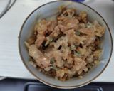 鶏ソテー活用　焼き肉のたれマヨご飯作り方3写真