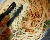 タラの芽と桜エビのパスタ作り方4写真
