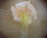シュウマイと白菜の味噌汁作り方1写真