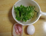 豆苗と卵のスープ作り方1写真