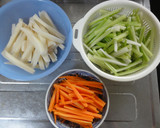 めんつゆで簡単セロリのきんぴら作り方1写真