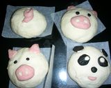 ブタさんの肉まん・パンダさんのあんまん❤作り方7写真