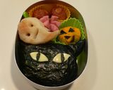 ハロウィンのお弁当＊黒猫おにぎり＊作り方3写真