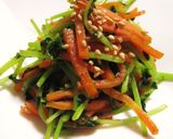 お弁当の彩りに♪豆苗と人参のこってり炒め作り方4写真