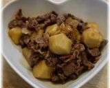 フライパンで！牛肉と里芋のにんにく生姜煮作り方7写真