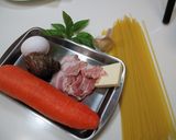 人参パスタ　カルボナーラ風作り方1写真