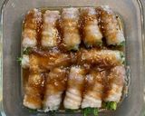レンジで簡単⭐︎梅ダレでニラの肉巻き作り方7写真