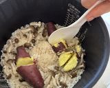 さつまいもときのこの炊き込みご飯＊朝ごはん作り方5写真