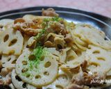 蓮根と豚バラの炒め物作り方4写真