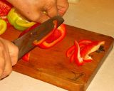 カラフルパプリカの和え物作り方1写真
