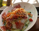 朝食にぴったり☆ベーコン野菜のっけごはん作り方5写真