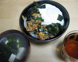 手抜きの豚キムチ丼　目玉焼きのっけ作り方6写真