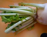 大根の葉とゴマが美味しい味噌スープ作り方1写真