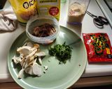 秋の夕飯！エリンギとヤリイカの豆乳クリームパスタ作り方2写真