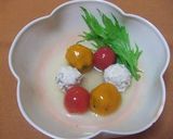 ３色団子の白だしあん☆鶏トマトかぼちゃ作り方6写真