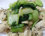 柔らか鶏むね肉と青梗菜のごま風味作り方7写真
