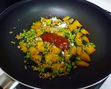 簡単　豚挽きとかぼちゃのナポリタン風作り方4写真