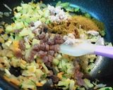 ズッキーニと燻製サラミのドライ味噌カレー作り方2写真