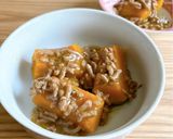煮崩れなし簡単！かぼちゃそぼろ煮作り方7写真