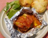 フレッシュトマトの包み焼きハンバーグ作り方6写真
