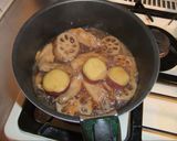 鶏と根菜の、甘辛生姜煮作り方6写真