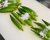 簡単薬膳⭐︎オクラと長芋の梅おかか和え作り方1写真