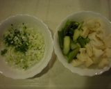 蓮根とアスパラで☆野菜たっぷりエビチリ作り方2写真
