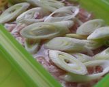 ルクエで豚バラ肉とねぎの和風スープパスタ作り方2写真