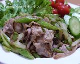 豚バラ肉とセロリの粒マスタード炒め♪作り方4写真