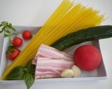 夏に♪トマトとキュウリの冷製パスタ作り方1写真