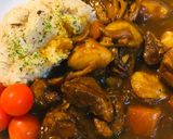 出汁カレー●煮込みマイタケ＆ポークカレー作り方4写真
