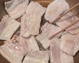 豚バラ焼肉用で作る！沖縄風三枚肉作り方1写真
