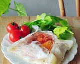 朝食に♪ライスペーパーで目玉焼きガレット作り方3写真