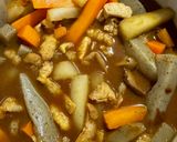 鶏肉とたっぷり根菜のコクウマ【煮味噌】作り方6写真