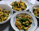 鶏皮ニラ玉炒め作り方6写真