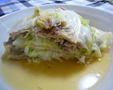 レンジで簡単！キャベツと豚肉の重ね蒸し作り方6写真