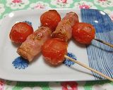 ✿くるくるベーコンとプチトマトの串焼き✿作り方2写真