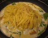 こかぶとベーコンのクリームスパゲティー作り方4写真