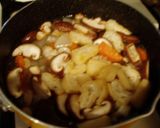 野菜たっぷりであったまる～☆そば米汁作り方4写真