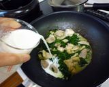 簡単　鶏とほうれん草のカルボナーラ風作り方4写真