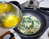 簡単　鶏とほうれん草のカルボナーラ風作り方5写真