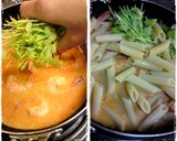 簡単にシェフのコク！海老のクリームパスタ作り方4写真