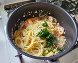 スルメイカとえびのアンチョビペペロンチーノ作り方7写真
