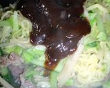 青椒肉絲1袋で、とろ～りあんかけ焼きそば作り方6写真
